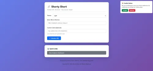 Shorty Short URL Shortener